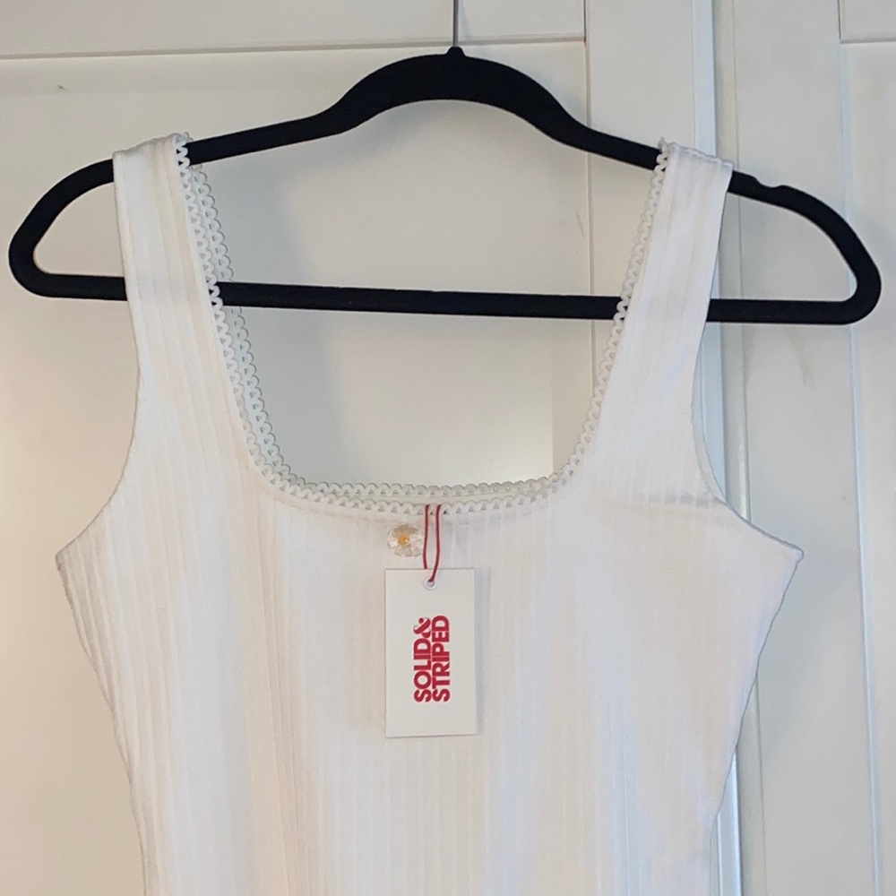 Solid and striped dress